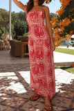 Printed Halter Neck Maxi Dress - Trendsi