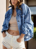 Pocketed Button Up Denim Jacket - Trendsi - Flyclothing LLC