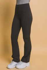Love Tree High Waist Flare Active Leggings with Side Pockets - Trendsi