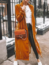 Open Front Long Sleeve Longline Cardigan - Trendsi - Flyclothing LLC