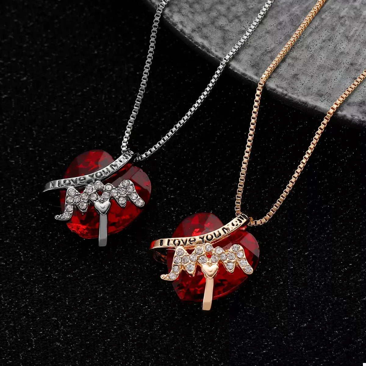 Heart-Shaped MOM Pendant Necklace - Trendsi - Flyclothing LLC