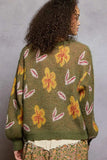 POL Floral Pattern Round Neck Balloon Sleeve Sweater - Trendsi - Flyclothing LLC