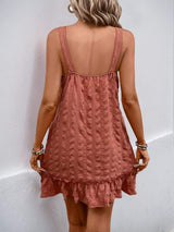 Perfee Texture Square Neck Wide Strap Mini Dress - Trendsi - Flyclothing LLC