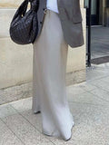 Satin Maxi Skirt with Drawstring Waist - Trendsi - Flyclothing LLC