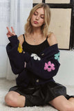 ADORA Flower Button Down Lantern Sleeve Cardigan - Trendsi - Flyclothing LLC