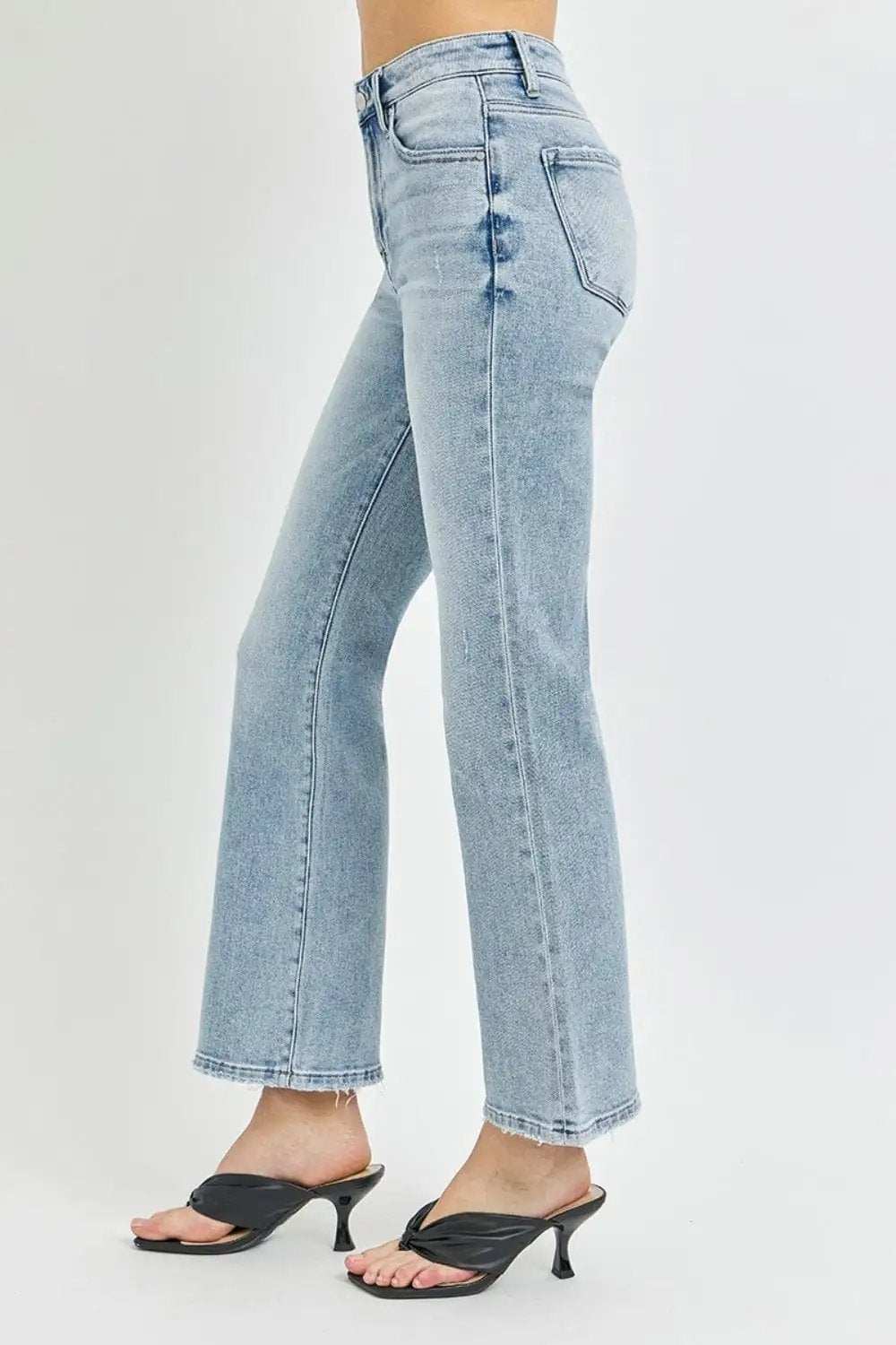 RISEN Full Size High Rise Ankle Flare Jeans - Trendsi - Flyclothing LLC
