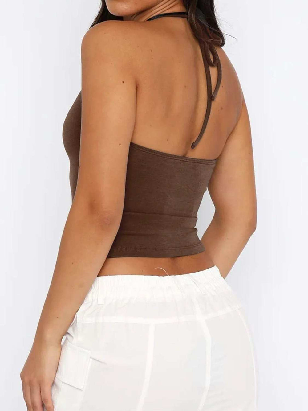 Lace Detail Halter Neck Cami - Trendsi - Flyclothing LLC