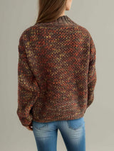 Heathered Turtleneck Dropped Shoulder Sweater - Trendsi - Flyclothing LLC