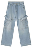 Men's Mid Rise Jeans with Cargo Pockets - Trendsi