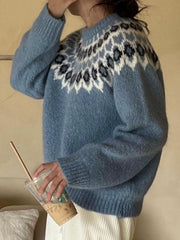 Perfee Round Neck Long Sleeve Sweater - Trendsi