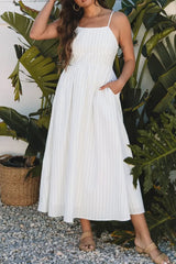 Stripe Square Neck Cami Dress with Pockets - Trendsi - Flyclothing LLC
