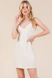 GeeGee Lace Detail Adjustable Strap Mini Cami Dress - Trendsi