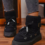 Lace Up Platform Boots - Trendsi - Flyclothing LLC