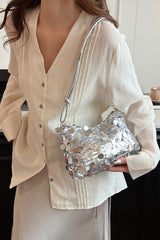 Sequin Knotted Straps Shoulder Bag - Trendsi