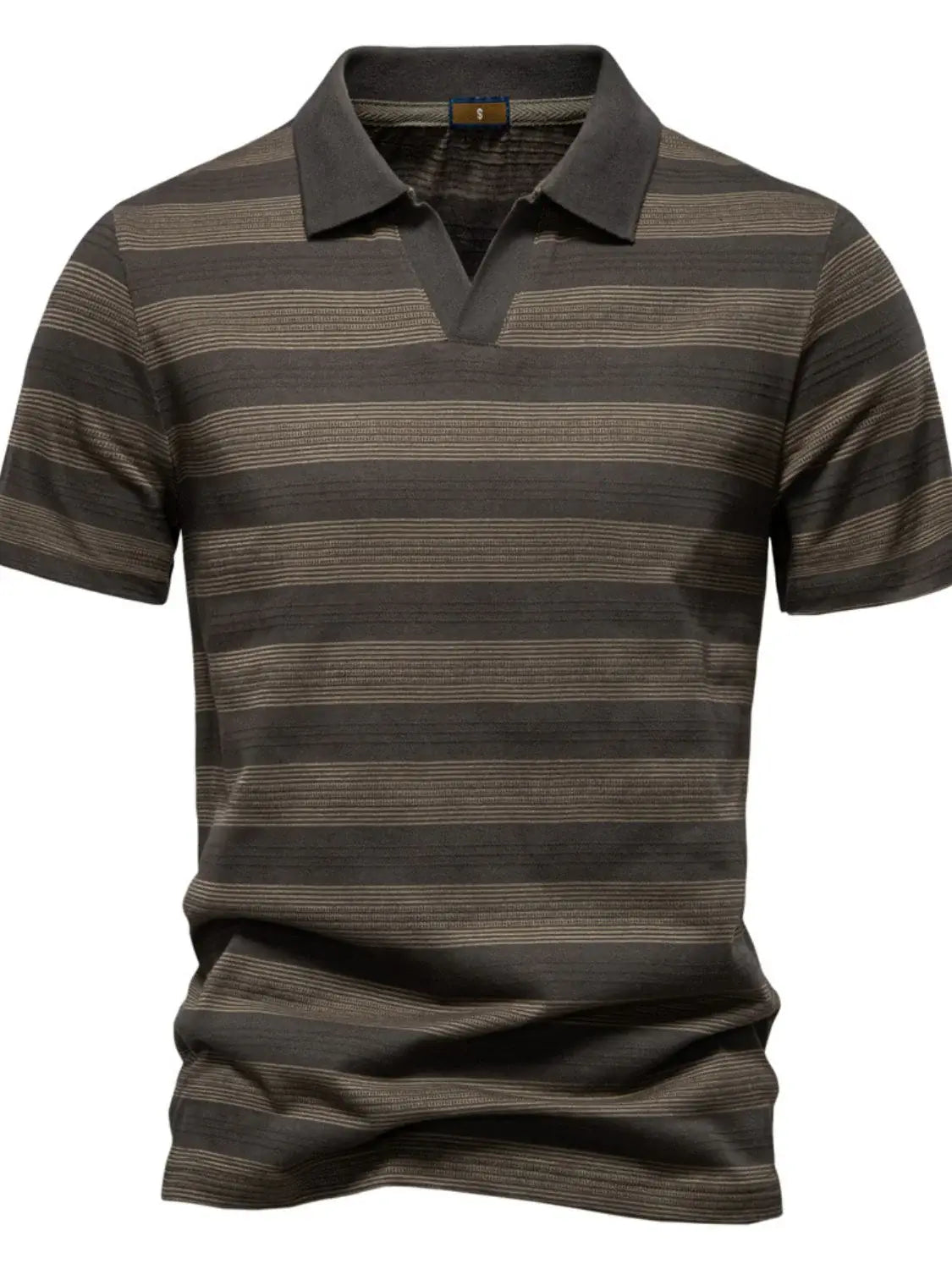Men's Contrast Striped Short Sleeve Polo - Trendsi - Flyclothing LLC