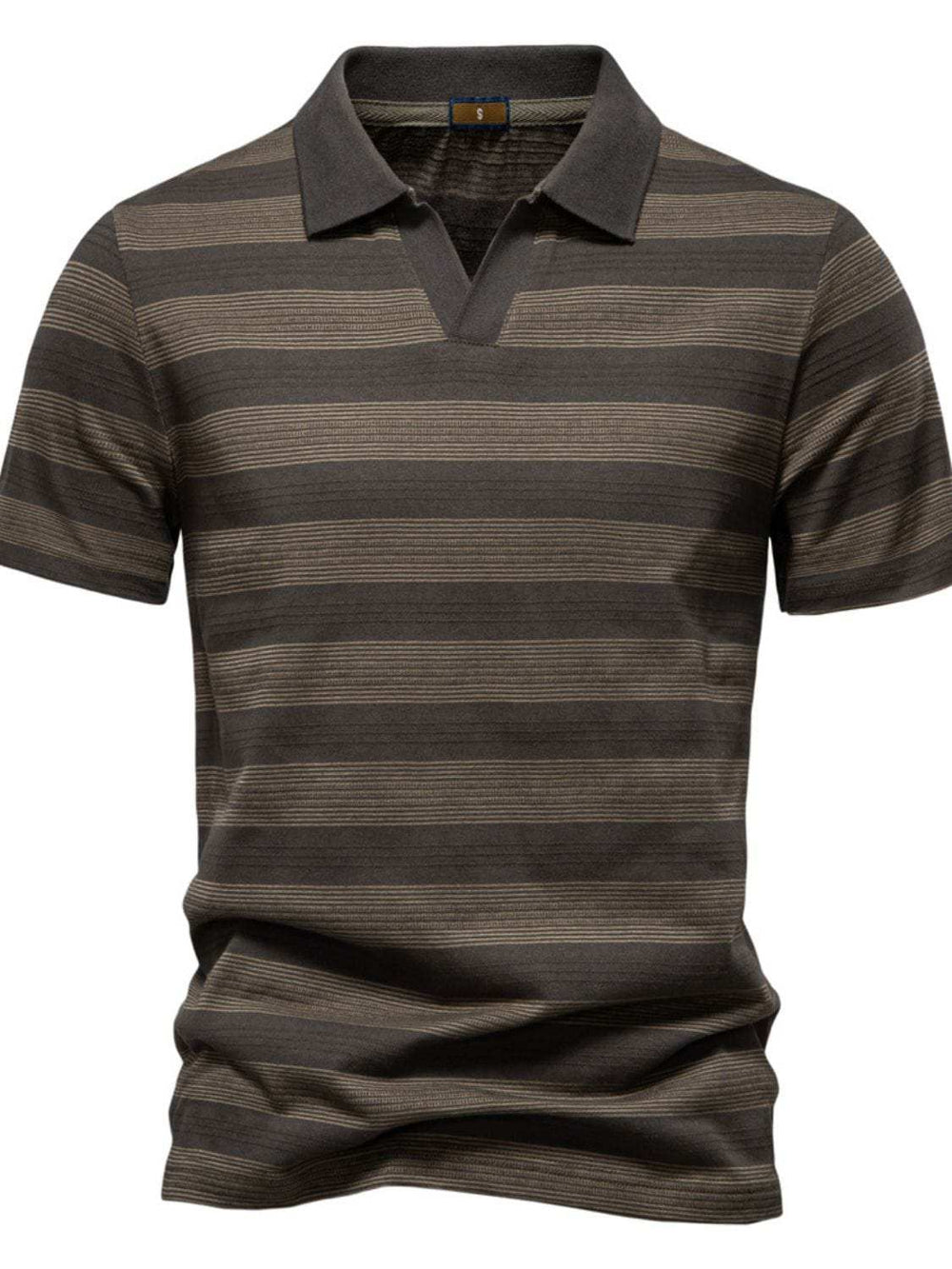Men's Contrast Striped Short Sleeve Polo - Trendsi - Flyclothing LLC