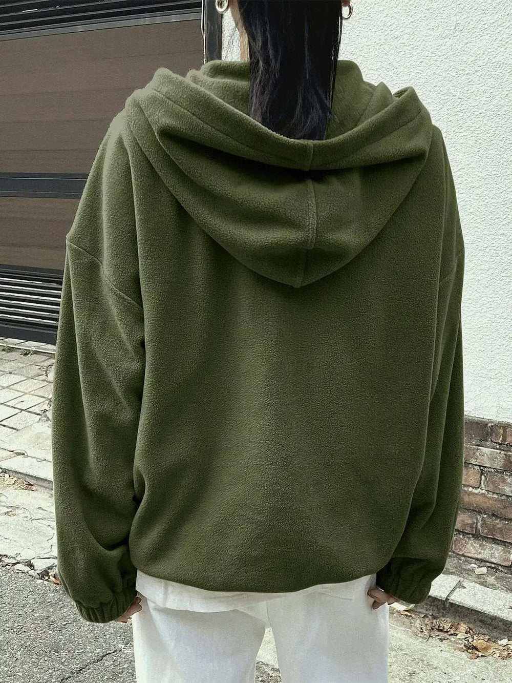 Mountain Quarter Zip Long Sleeve Hoodie - Trendsi - Flyclothing LLC