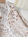 Fringe Open Front Half Sleeve Poncho - Trendsi