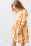 Dandelions in Fall 3/4 Sleeve Pocket Twirl Dress - Mila & Rose ®