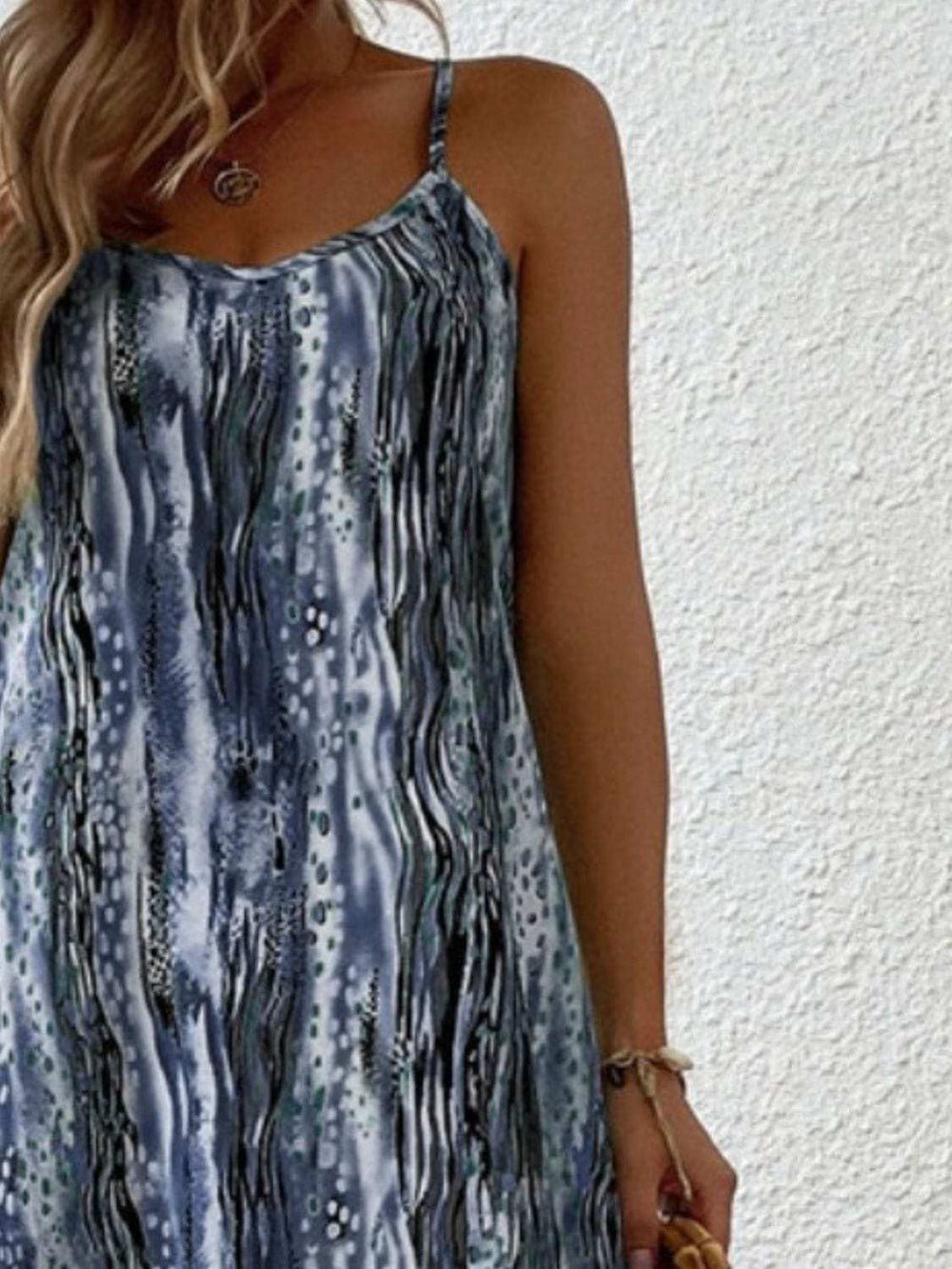 Full Size Printed Scoop Neck Maxi Cami Dress - Trendsi - Flyclothing LLC