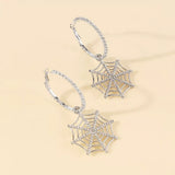 Halloween Spider Web Dangle Hoop Earrings - Trendsi - Flyclothing LLC