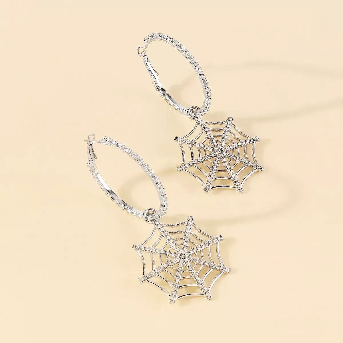 Halloween Spider Web Dangle Hoop Earrings - Trendsi - Flyclothing LLC