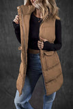 Pocketed Zip Up Vest Coat - Trendsi - Flyclothing LLC