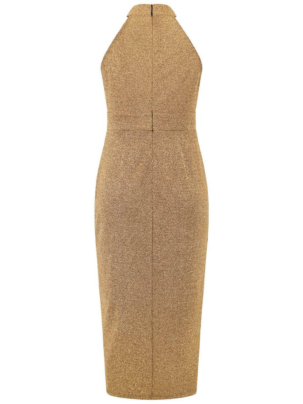 Slit Ruched Mock Neck Sleeveless Dress - Trendsi - Flyclothing LLC