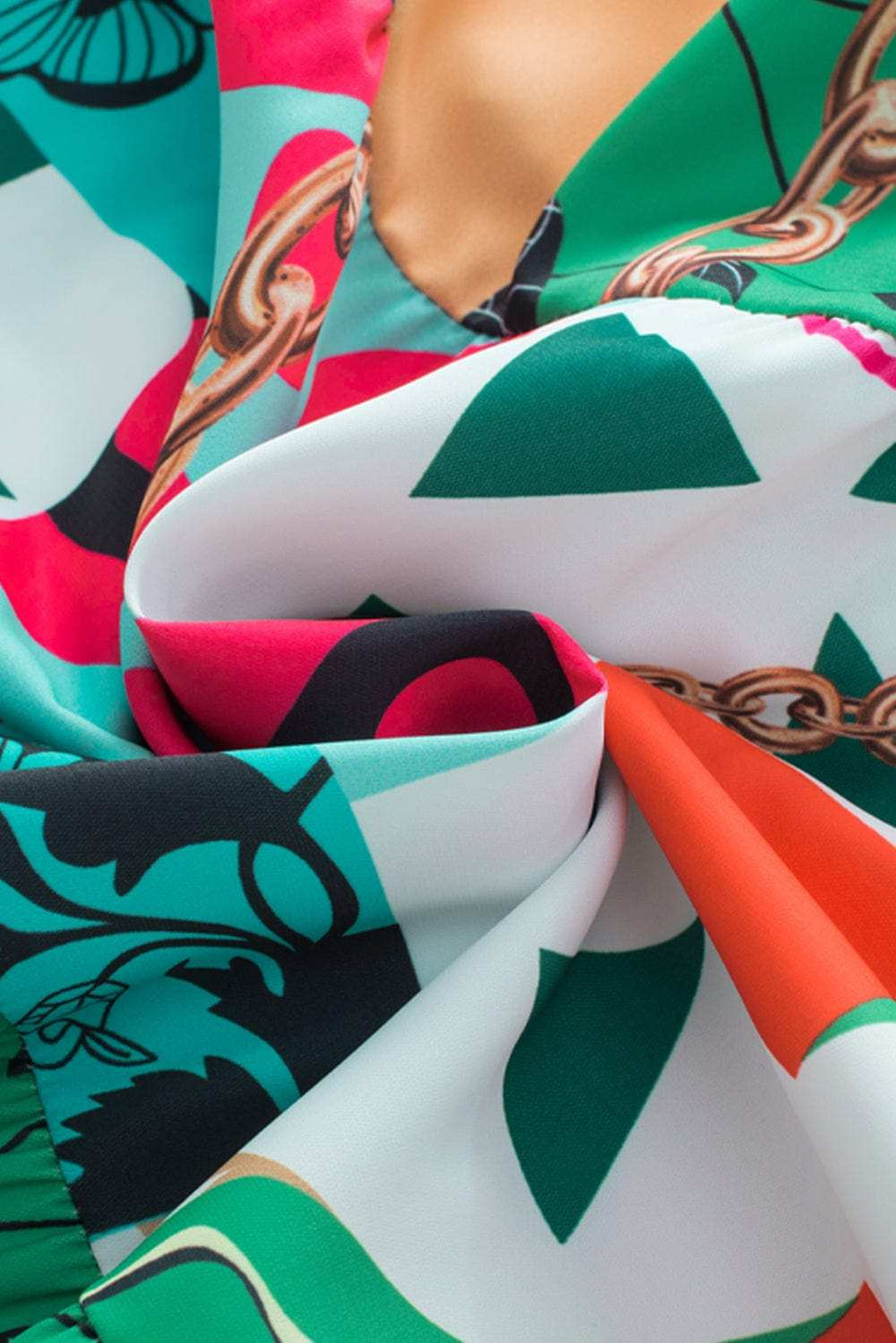 Printed Surplice Half Sleeve Mini Dress - Trendsi - Flyclothing LLC