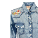 Rockmount Ranch Wear Women's Denim Floral Embroidered Western Shirt - Rockmount Clothing - Flyclothing LLC