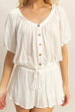 HYFVE Drawstring Hem Short Sleeve Top and Skort Set - Trendsi