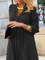 Full Size Solid Color Maxi Shirt Dress Plus Size - Trendsi - Flyclothing LLC