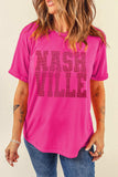NASHVILLE Round Neck Short Sleeve T-Shirt - Trendsi - Flyclothing LLC