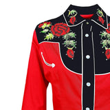 Rockmount Ranch Wear womens 2 tone nashville rose western shirt 7805 blk red sml - Rockmount Clothing - Flyclothing LLC