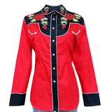 Rockmount Ranch Wear womens 2 tone nashville rose western shirt 7805 blk red sml - Rockmount Clothing - Flyclothing LLC