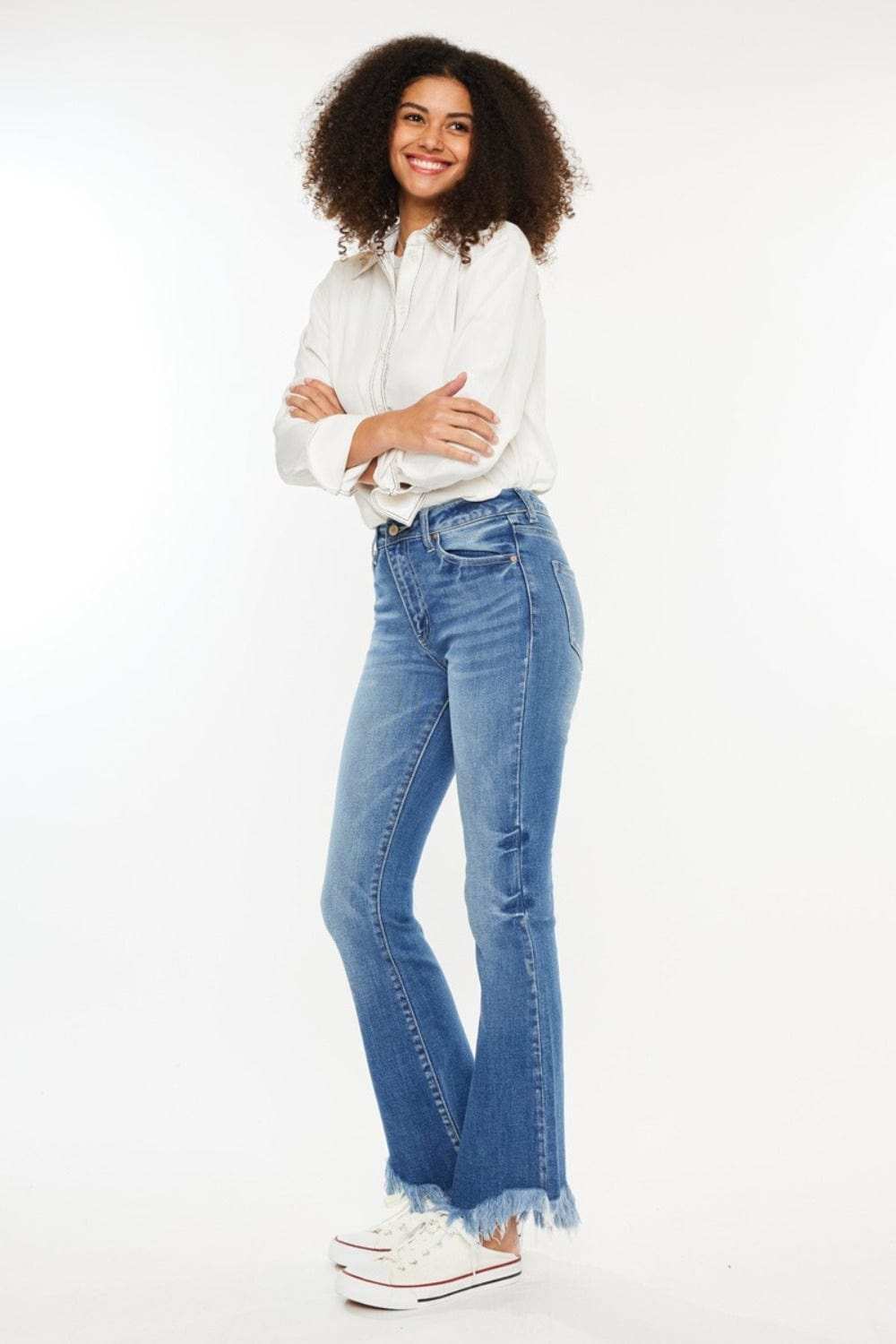 Kancan High Rise Frayed Hem Jeans - Trendsi - Flyclothing LLC