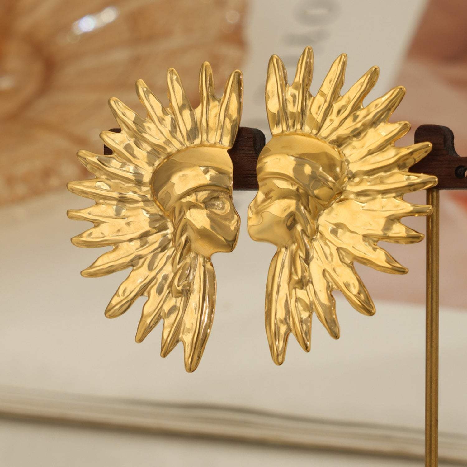 Titanium Steel Gold-Plated Earrings - Trendsi - Flyclothing LLC