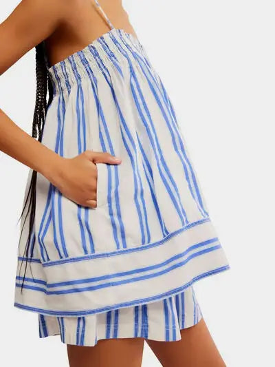 Smocked Square Neck Cami and Shorts Set - Trendsi - Flyclothing LLC