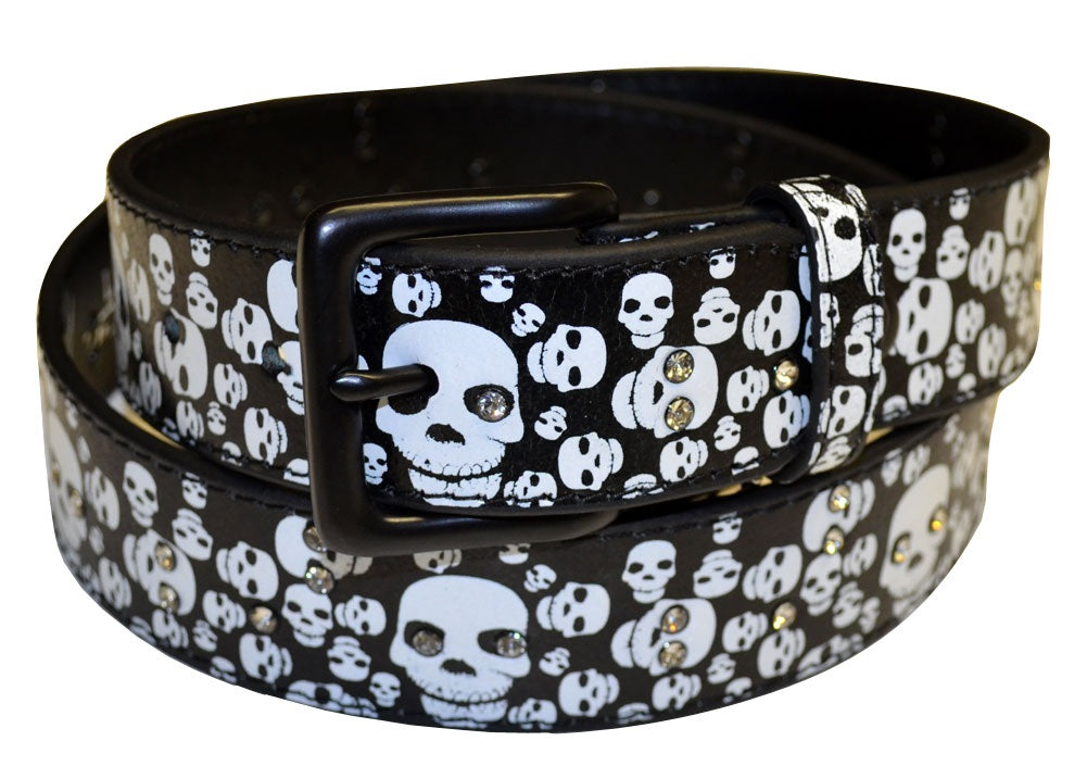 Rhinestone Skull Belt