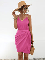 Twisted V-Neck Sleeveless Mini Dress - Trendsi - Flyclothing LLC