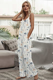 Printed Spaghetti Strap Jumpsuit - Trendsi - Flyclothing LLC
