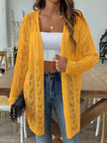 Openwork Open Front Long Sleeve Cardigan - Trendsi - Flyclothing LLC