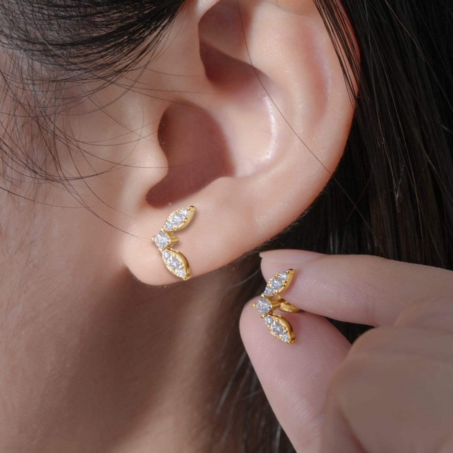 Moissanite 925 Sterling Silver Stud Earrings - Trendsi - Flyclothing LLC