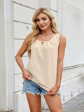 Ruched Scoop Neck Tank - Trendsi - Flyclothing LLC
