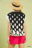 Umgee Hexagon Print Peplum Top - Trendsi - Flyclothing LLC