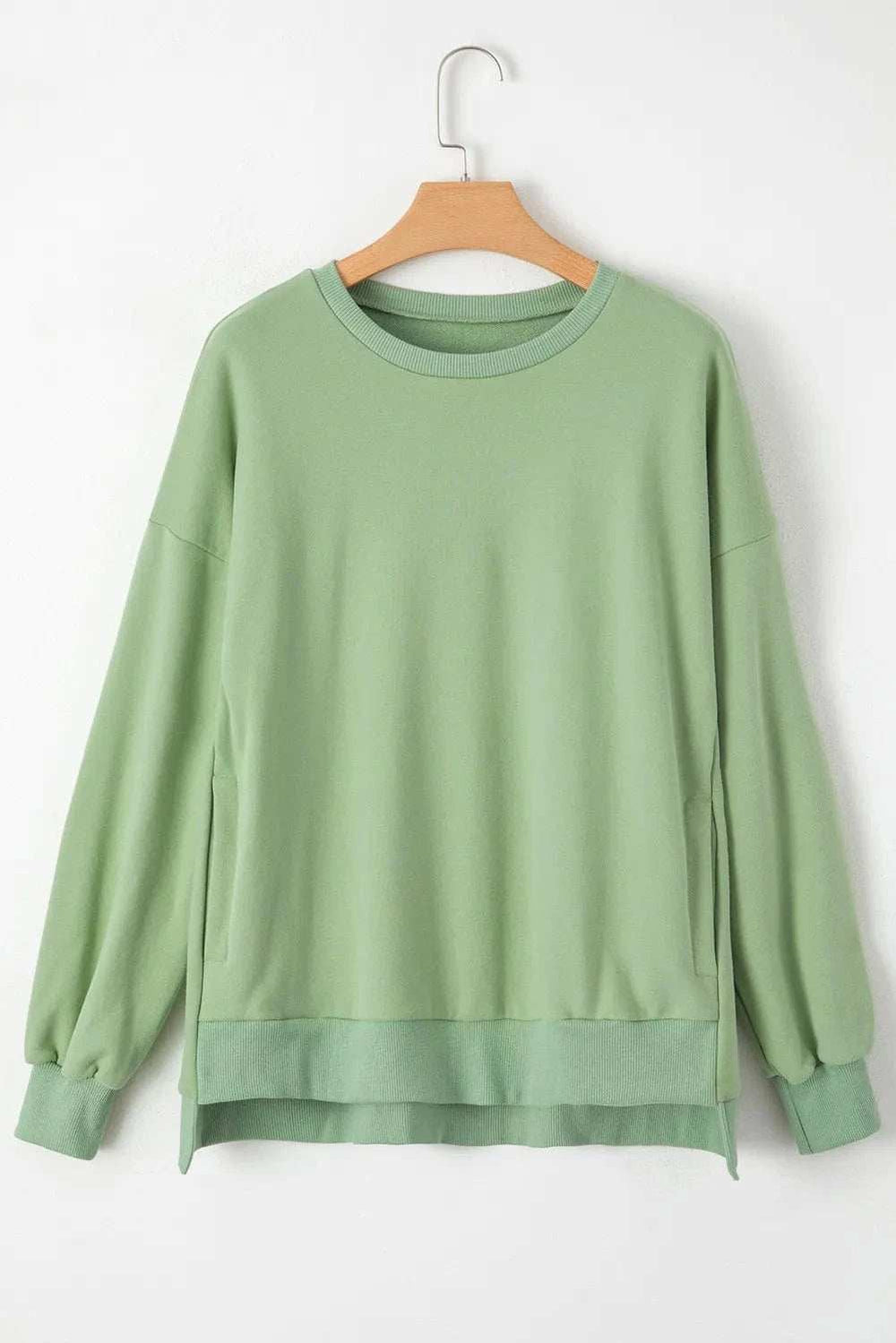 Round Neck Long Sleeve Sweatshirt - Trendsi - Flyclothing LLC