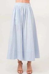 And The Why A-line Flowing Elastic Back Midi Skirt - Trendsi - Flyclothing LLC