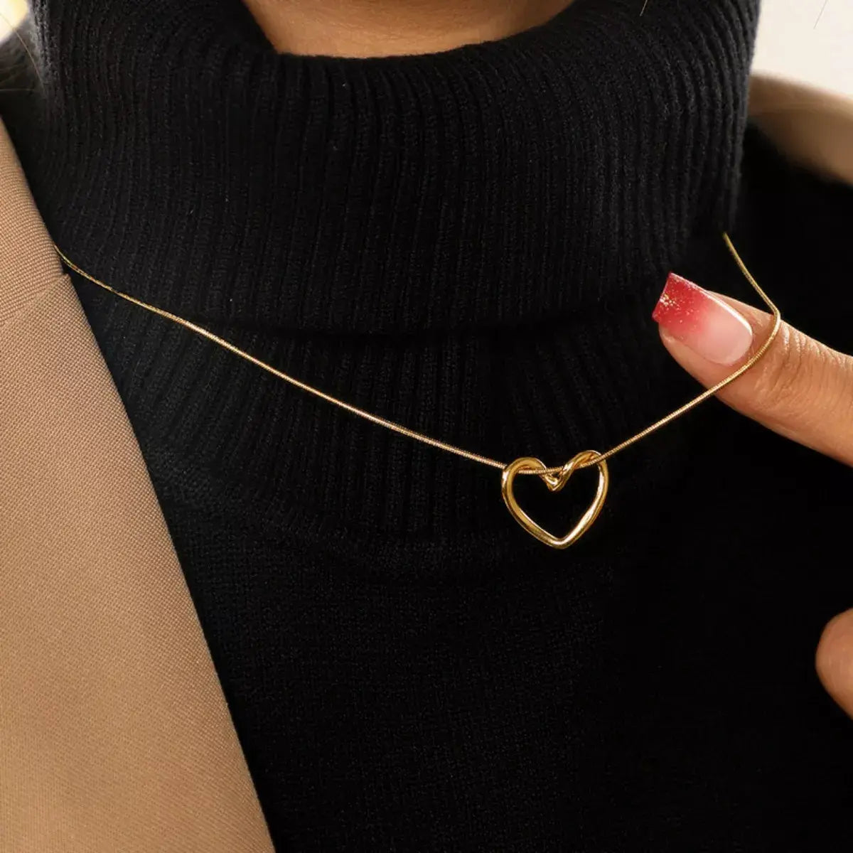 Stainless Steel Heart Necklace - Trendsi - Flyclothing LLC