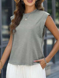 Florira Round Neck Cap Sleeve T-Shirt - Trendsi - Flyclothing LLC