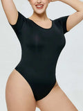 Full Size Round Neck Short Sleeve Bodysuit - Trendsi - Flyclothing LLC